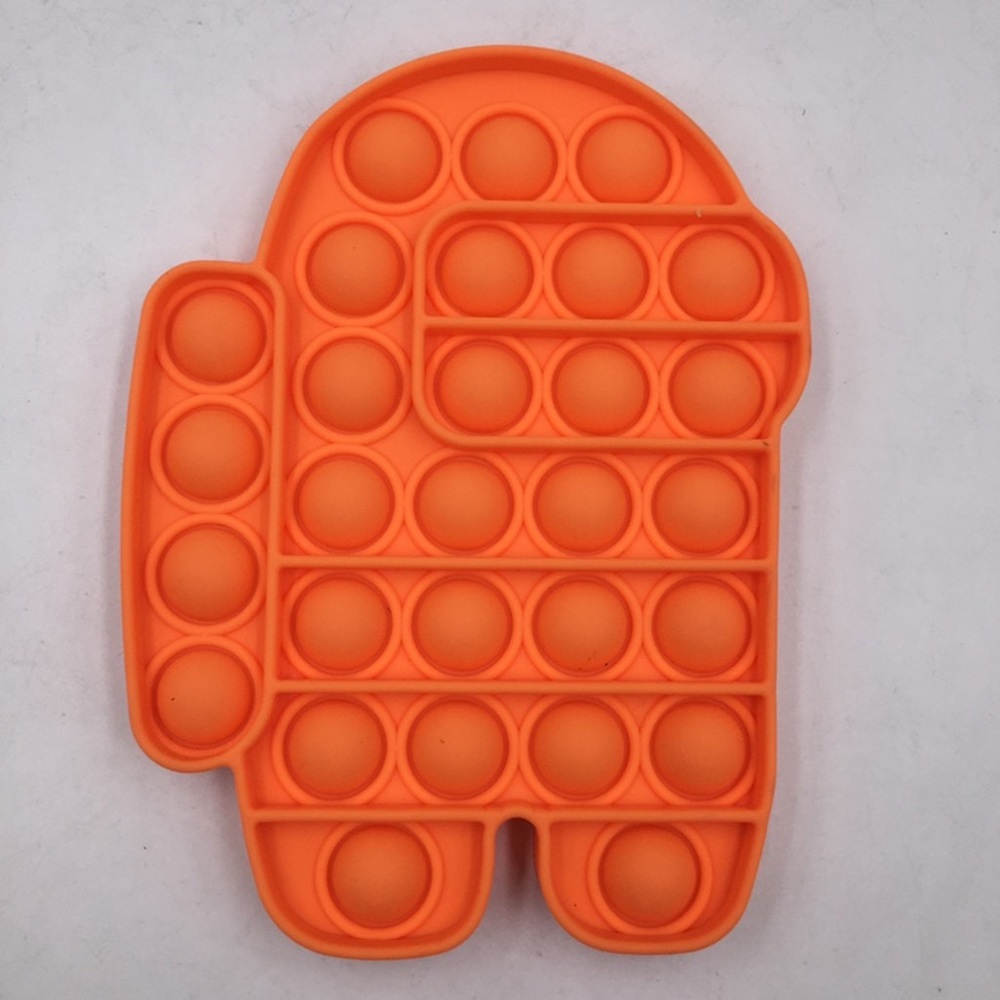 Orange Among Us Crew-mate pop it fidget toy